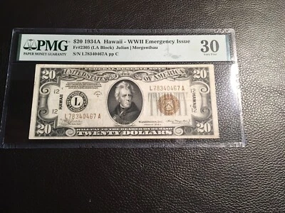 20.00 1934-A Fr 2305 Hawaii Note PMG 30 Very Fine  - Image 1 of 2