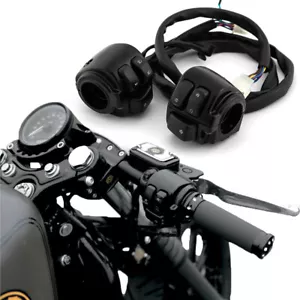 Motorcycle 1" Handlebar Horn Turn Signal Start Switch w/ Wiring For Harley Dyna - Bild 1 von 12
