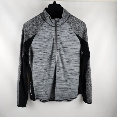 Athleta Mujer XL Running Wild Media Cremallera Gris Negro Foto 1 de 4