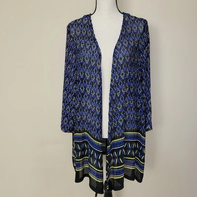 Catherines Size 1X Cardigan Open Front Long Sleeve Stretch Topper - Image 1 of 4