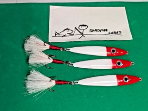 1,5 oz Minnow Cucchiaio Esca Pesce Piombo Pesca Jigging Casting Esca Bianco Rosso - Foto 1 di 8