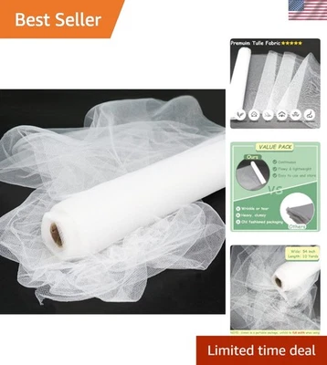 Tela de tul blanco suave y duradera de 54" - Ideal para decoración de bodas y hogares Foto 1 de 4