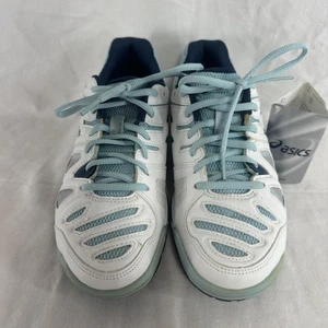 ASICS Gel-Game Shoes Womens Size 6 White Blue Tennis Court Athletic Indoor E556Y - Picture 1 of 14