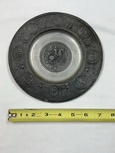 Jeanne d'Arc antike Zinn Plakette Kreuzfahrer 7" Wandbehang - Bild 1 von 9