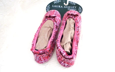 Laura Ashley Sz L 8-9 М вязаные тапочки в сливы пены с подкладкой Fab низ новый на карте - Изображение 1 из 3