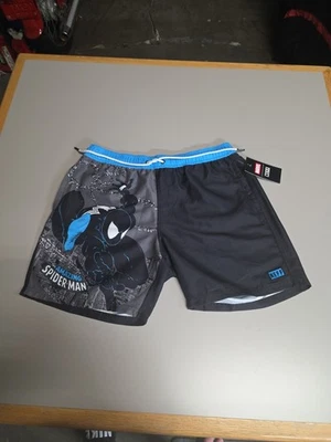 男式 NEFF 漫威蜘蛛侠波浪板短裤尺寸大号泳裤黑色蓝色  — 第 1/4 张图片