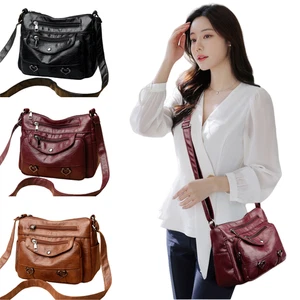 Elegante Bolso Bandolera Multi Bolsillo Bolso de Hombro Correa Ajustable Tela PU - Imagen 1 de 35