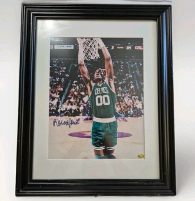 Robert Parish Hand Signed Celtics 10 X 13 Photo, 16 X 20 Framed HOF Autograph  - Image 1 of 4