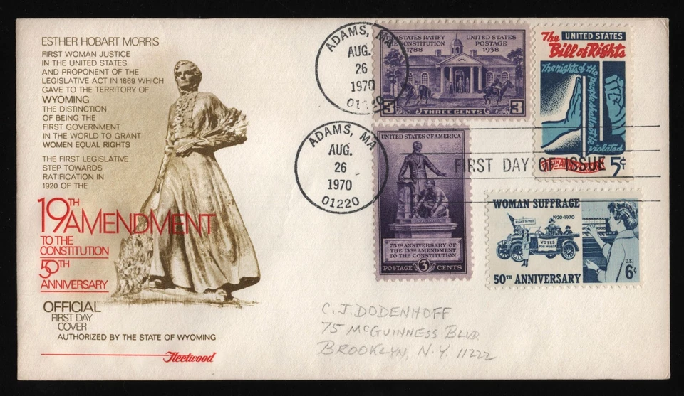 #1406 6c Woman Suffrage-Combo, Fleetwood H/C FDC **ANY 5=FREE SHIPPING** - Image 1 of 1