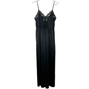 Vintage Tom Bezduda Barad Nachthemd Dessous schwarz weites Bein Slip Jumpsuit MED - Bild 1 von 9