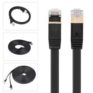 CAT7 RJ45 600MHz Patch Shielded Lan Network Cable Flat Ethernet Cord 1m - Picture 1 of 26