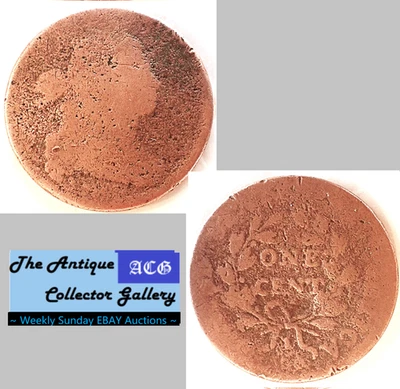 US 1807 over 6 DRAPED BUST LARGE CENT🪙Early Copper Penny🪙Antique🪙 - Image 1 of 4