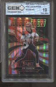 2020 Joe Burrow Select Turbocharged Silver #T20 Gem Mint 10 RC Rookie Bengals - Picture 1 of 2
