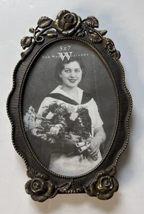 Weston Gallery Ornate Frame Victorian Brass Oval Rose 5x7 Photo Picture Easel - Picture 1 of 6
