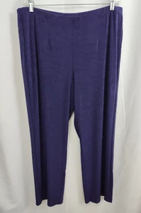 New Chicos Travelers Pants Women's XLP or 3 Petite Purple Slinky Wrinkle Resist - Picture 1 of 7