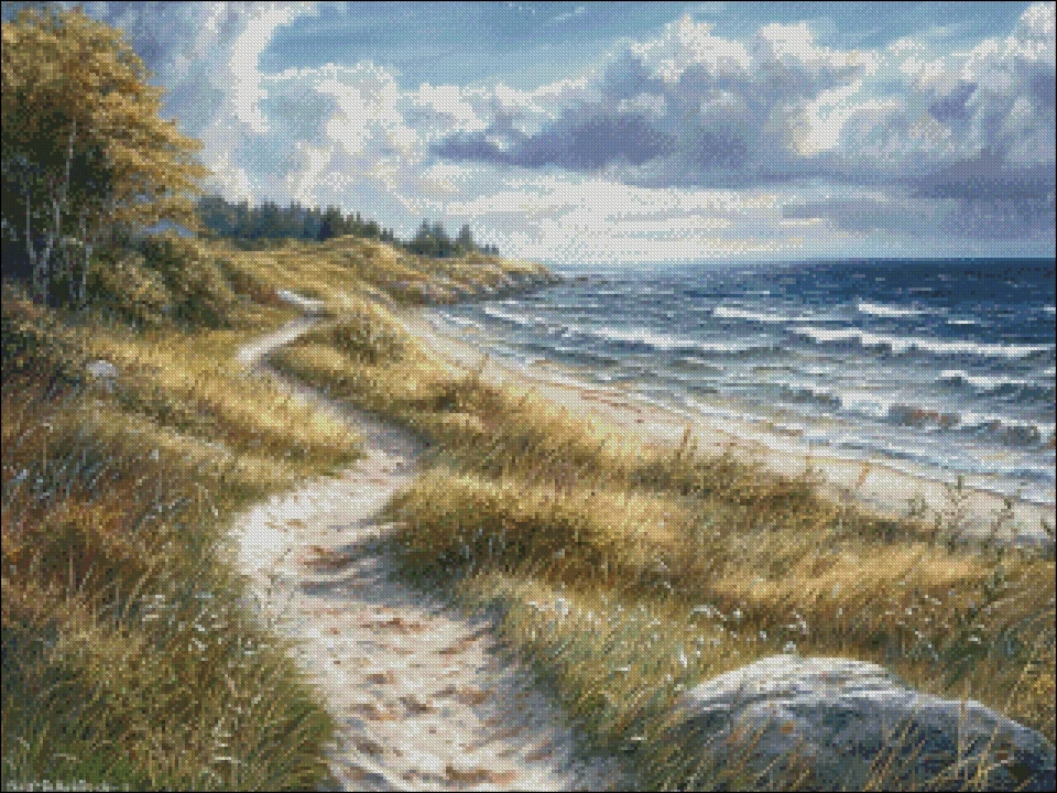 Sea Breeze Trail 2 - Kits de ponto cruz contados bordado bordado faça você mesmo - Imagem 1 de 3