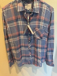 NWT Rails Hunter Button Down Shirt Small Light Blue Pink Women’s Long Sleeve - Picture 1 of 8