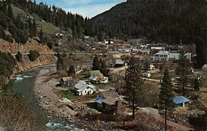 Panoramic View  Town Downieville And River Scene  Downieville,CA 1960's Postcard - Picture 1 of 2
