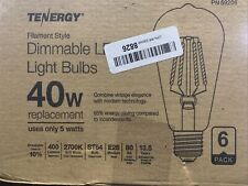 6PCS Tenergy LED Dimmable Edison Bulbs 5W Soft White (2700K) E26