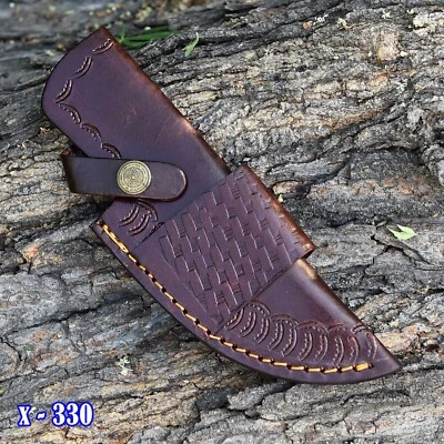 Handmade fixed blade knife leather sheath vertical carry horizontal scout carry - Image 1 of 4