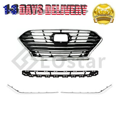 Front Grill And Chrome Trim For 2018-2019 Hyundai Sonata Sedan Hybrid 86350C2AA0 - Image 1 of 4