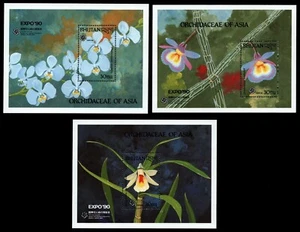 Bután 1990 - Mi-Nr. Block 258-260 ** - Estampillada sin montar o nunca montada - Orquídeas / Orquídeas - Imagen 1 de 1