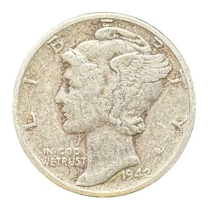 1942 Mercury Dime VF Condition DDO 2/1 Coin Variety Struck In Philadelphia P.A. - Picture 1 of 4