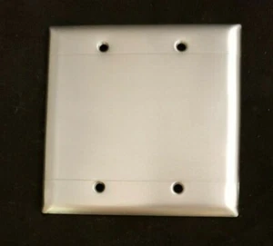 2-Gang BLANK (No-Device) Wall-Plate Standard Size Box Mount • Stainless Steel. - Picture 1 of 7
