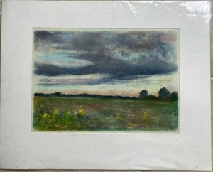 Franz Ehmke *1928-2018 Berlin Blankenfelde Field Flowers Yellow Pastel Signed - Picture 1 of 4
