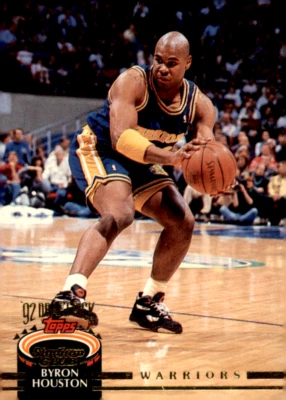 1992-93 Topps Stadium Club - #350 Byron Houston Golden State Warriors - Image 1 of 2