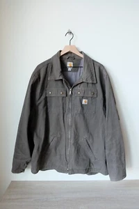 Carhartt Flint Ripstop Canvas Chore Coat Jacket XL Brown Green Gray 100257 308 - Picture 1 of 5