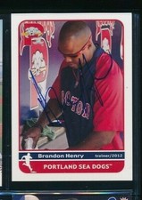 2012 Grandstand Brandon Henry Portland Sea Dogs Signed Autograph (AJ59) SWSW