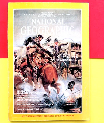 OLD WEST ART—C M RUSSELL—NATL. GEOGRAPHIC—JAN. 1986—MAPS—AUSTRALIA SWITZERLAND Foto 1 de 4