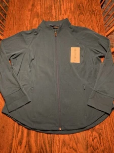 NWT Athleta Salutation Jacket Size 2X Full Zip Blue MSRP $129 Powervita Fabric - Picture 1 of 13