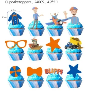 24pc Blippi Cupcake Toppers Birthday Party Decoration - Picture 1 of 1