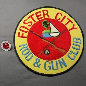 Foster City CA California Rod & Gun Club 6 3/4" Large Patch & 1" Enamel Pin - Picture 1 of 2