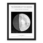View of Moon Past Quadrature Antique Telescopic Illustration Framed Art 18X24