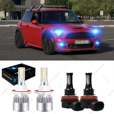 For Mini Cooper R56 Clubman R55 8000K LED Headlight High/Low Beam+Fog Bulb Light - Image 1 of 4