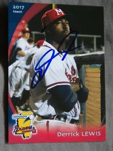 Atlanta Braves Derrick Lewis Signed 2017 Mississippi Braves Auto Card - Imagen 1 de 1