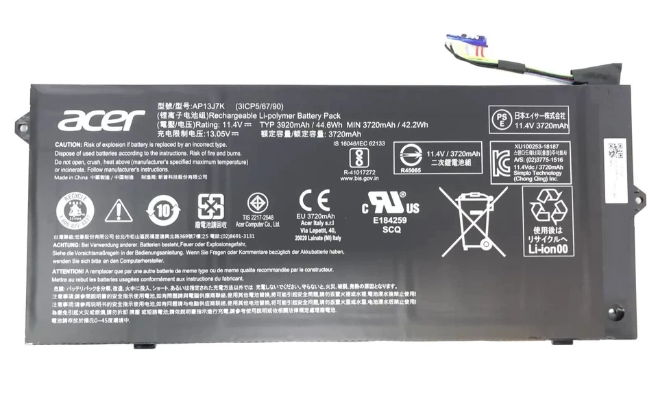 Nuevo Acer Chromebook C732 311 C733 C733T Batería Original KT.00307.006 3Celdas 42Whr Foto 1 de 4