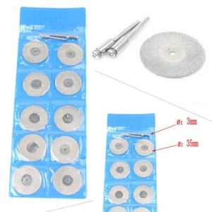 10pcs 35mm Diamond Cutting Wheel Disc Cut-off Stone Metal Rotary Tool - Picture 1 of 10
