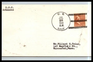 Naval Cover USS Arkansas 1941 - Picture 1 of 2