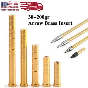 12XArchery Arrow Brass Insert 38-200gr For 6.2mm Arrow Shaft DIY Target Shooting - Picture 1 of 11