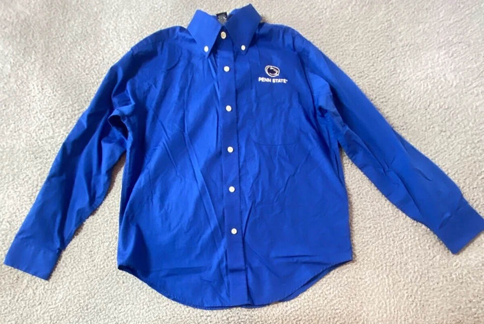 Velocity Men's Blue Button Down Long Sleeve Shirt Penn State Logo Size XS - Image 1 of 4
