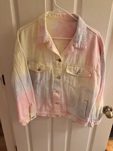 Tie Die Jean Jacket Large - Picture 1 of 3