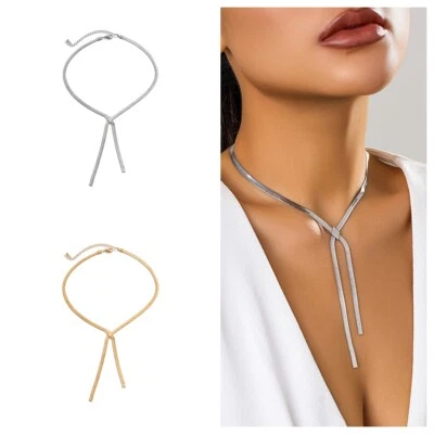 925 Placcato Argento Nappa Goccia Piatta Snake Catenina Compleanno Natale Regalo - Immagine 1 di 4