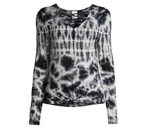 No Boundaries Junior's Knot Front Dye Top size Small Multicolor Long Sleeves New - Picture 1 of 11