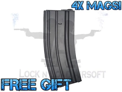 LIQUIDADO + REGALO GRATIS - Paquete de 4x MAGS - M4 Airsoft 300 Rd Revista para AEGs Foto 1 de 4