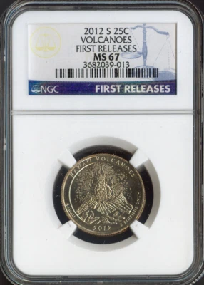 2012-S Volcanoes Quarter NGC MS67 First Release Quality - Image 1 of 2