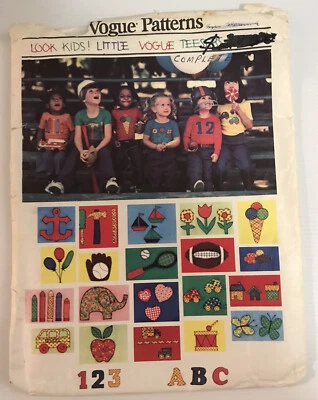 Vogue 1352 Vintage 80s Sewing Pattern Children's T-Shirts with Applique Size: 6X - Image 1 of 4
